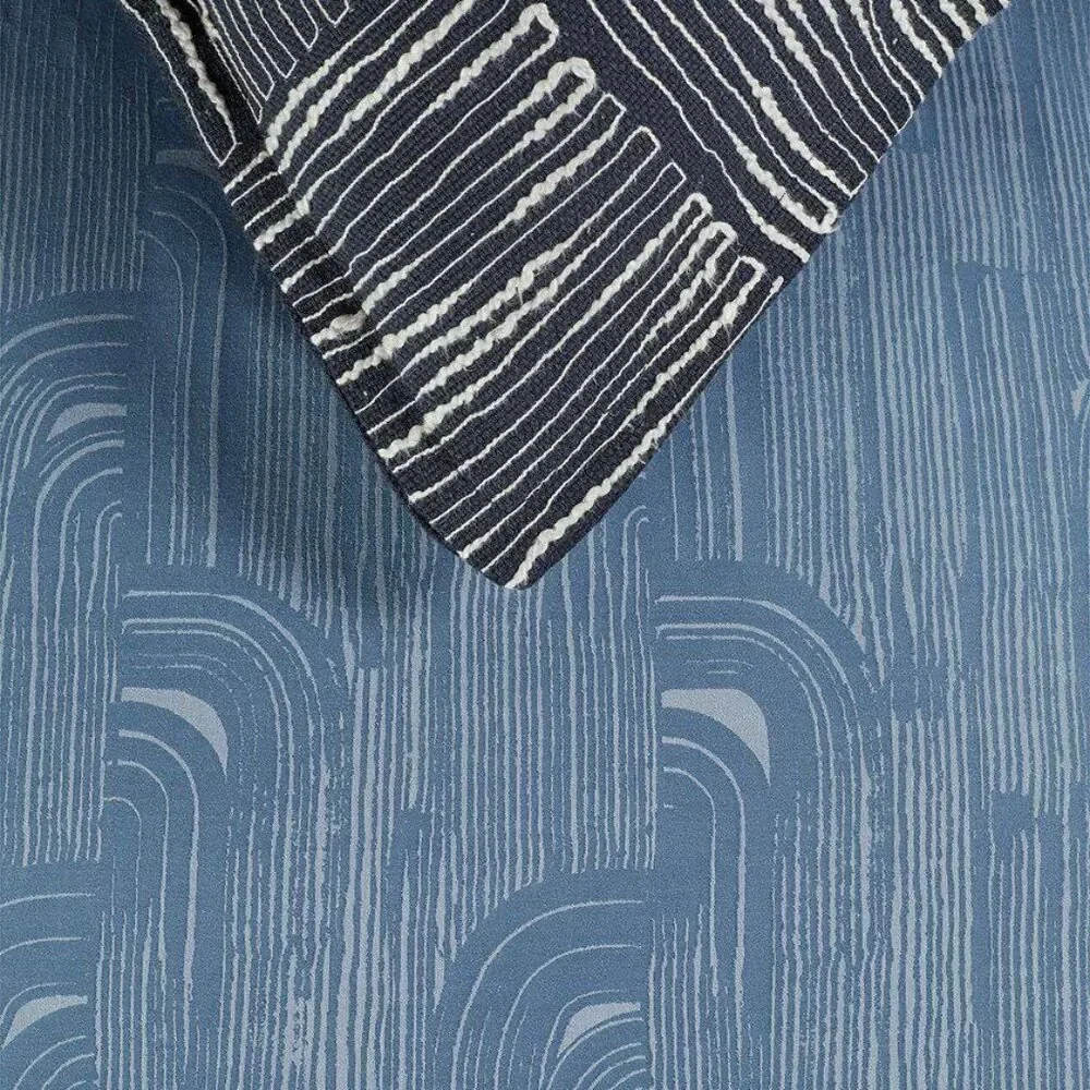 $690 KING Duvet 3pcs Kelly Wearstler ( duvet +2 sham ) 100% Cotton Tidal Indigo